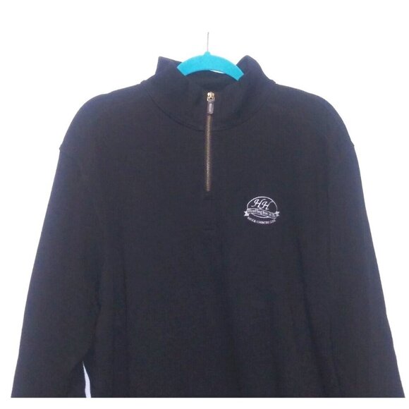 Divots pullover 1/4 Zip Sz L Black knit LS Huntington Hills Golf Polo sweater - Picture 3 of 9